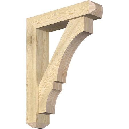 Ekena Millwork Balboa Craftsman Rough Sawn Bracket w/ Offset Brace, Douglas Fir, 6"W x 26"D x 34"H BKT0604X26X34BOA04RDF
